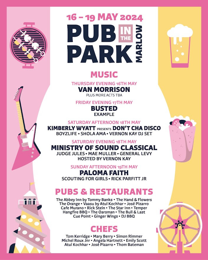 Pub in the Park 2024 chefs and restaurants revealed My Marlow